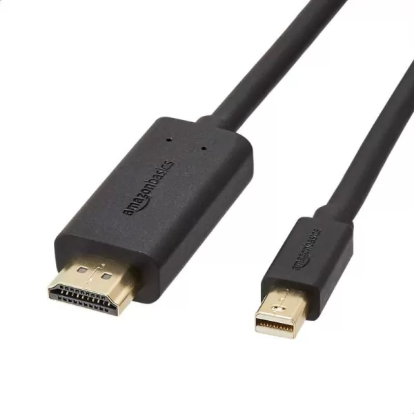 Amazon Basics Mini DisplayPort to HDMI Display Adapter Cable  6 Feet Case of 52 Black6Feet