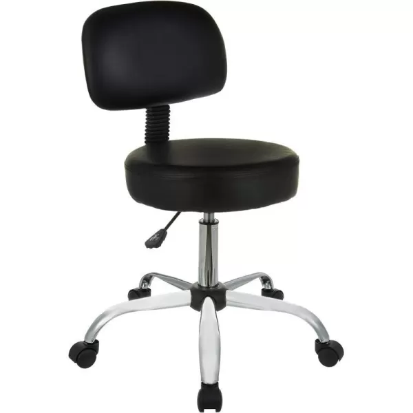 Amazon Basics MultiPurpose Drafting Spa Bar Stool with Back Cushion and Wheels  BlackBlack