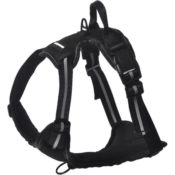 Amazon Basics NoPull Adjustable Soft Padded Dog Vest Harness with Reflective Stripes Black MediumSmall