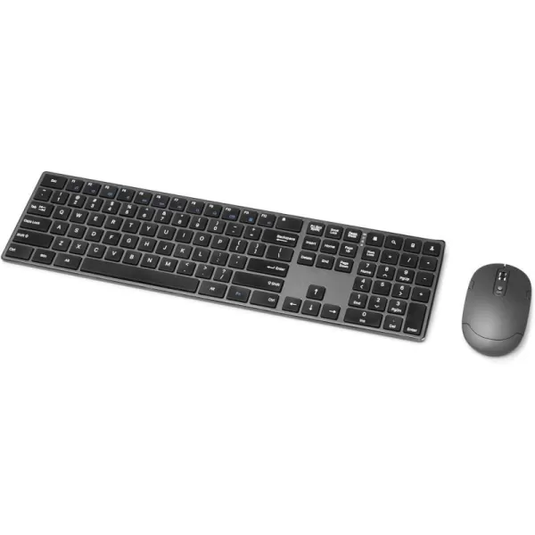 Amazon Basics Rechargeable Wireless Keyboard Mouse Combo  Ultra Slim  Gray  QWERTYQWERTY