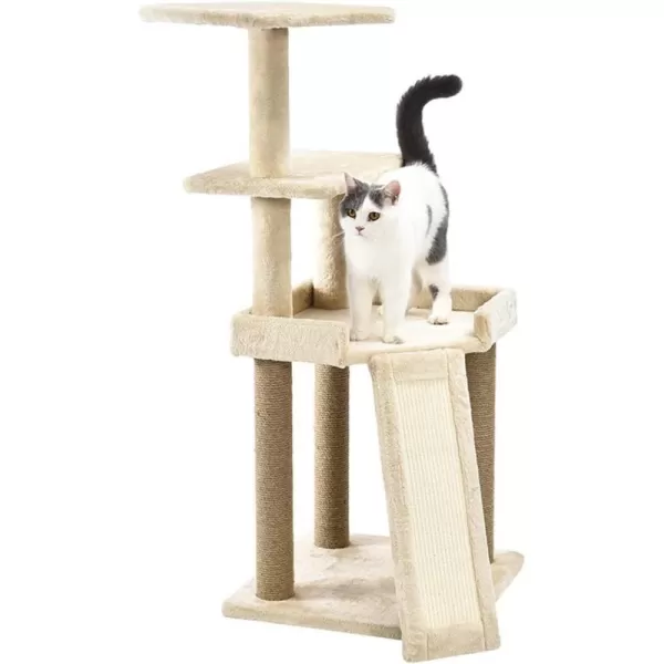 Amazon Basics Top Platform Cat Tree With Scratching Post  18 x 14 x 22 Inches BeigeBeige Medium