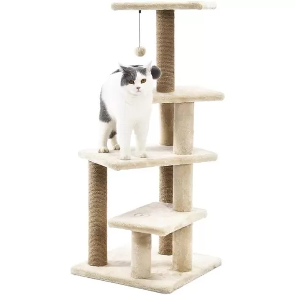 Amazon Basics Top Platform Cat Tree With Scratching Post  18 x 14 x 22 Inches BeigeBeige MultiPlatform