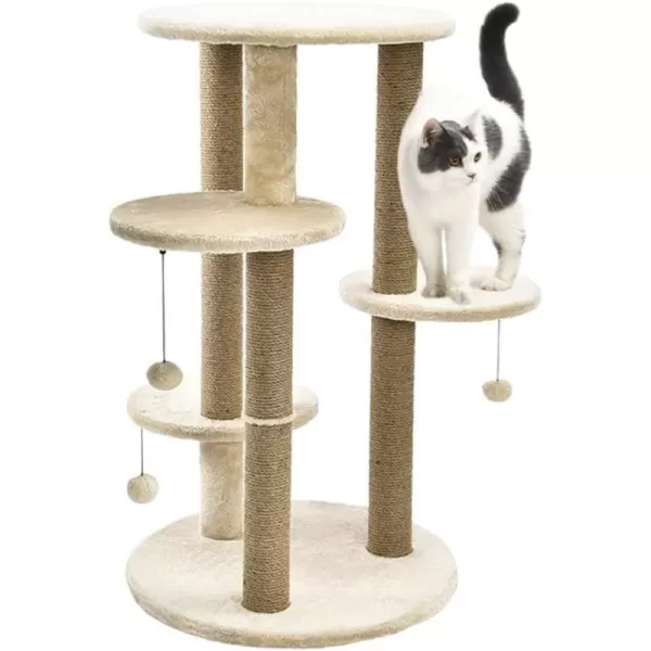 Amazon Basics Top Platform Cat Tree With Scratching Post  18 x 14 x 22 Inches BeigeBeige Small