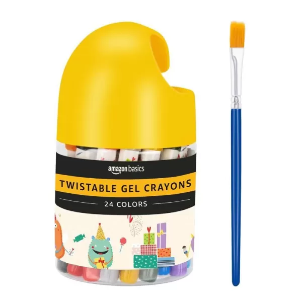 Amazon Basics Twistable Gel Crayons Washable 12 Count Assorted Colors24 Colors