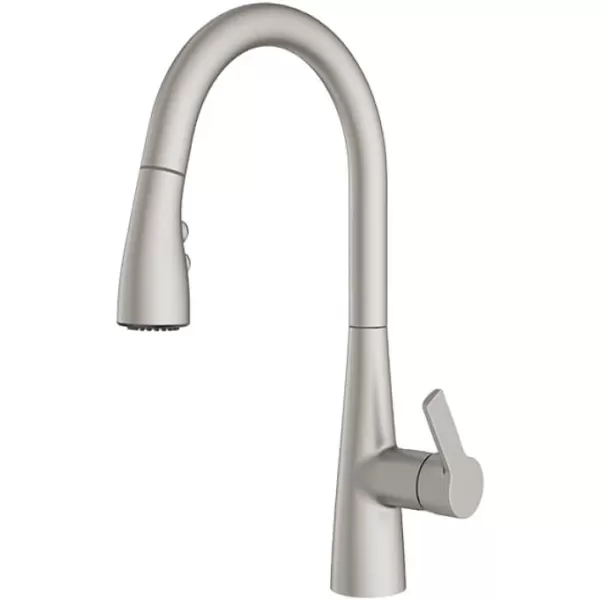 Amazon Basics  PullDown Kitchen Faucet with Perfect Slide and Fast Mount  Chrome 1 packSpotfree Stainless