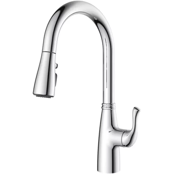 Amazon Basics  PullDown Kitchen Faucet with Perfect Slide and Fast Mount  Chrome 1 packSpotfree Stainless