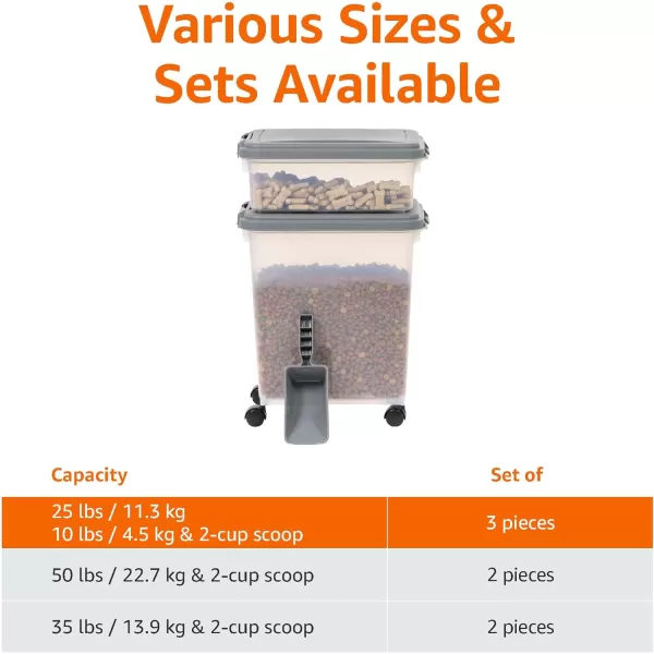 Amazon Basics 3Piece Airtight Dog Food Storage Container Combo with Scoop 33 QT  12 QT33 QT  12 QT