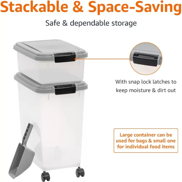 Amazon Basics 3Piece Airtight Dog Food Storage Container Combo with Scoop 33 QT  12 QT33 QT  12 QT