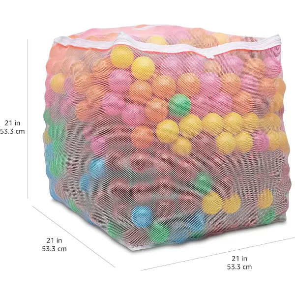 Amazon Basics BPA Free Crush Proof Plastic Pit Balls with Storage Bag Toddlers Kids 12 Months 1000 Count 1000 Balls 6 Pastel Colors6 Bright Colors 1000 Balls