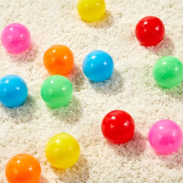 Amazon Basics BPA Free Crush Proof Plastic Pit Balls with Storage Bag Toddlers Kids 12 Months 1000 Count 1000 Balls 6 Pastel Colors6 Bright Colors 1000 Balls