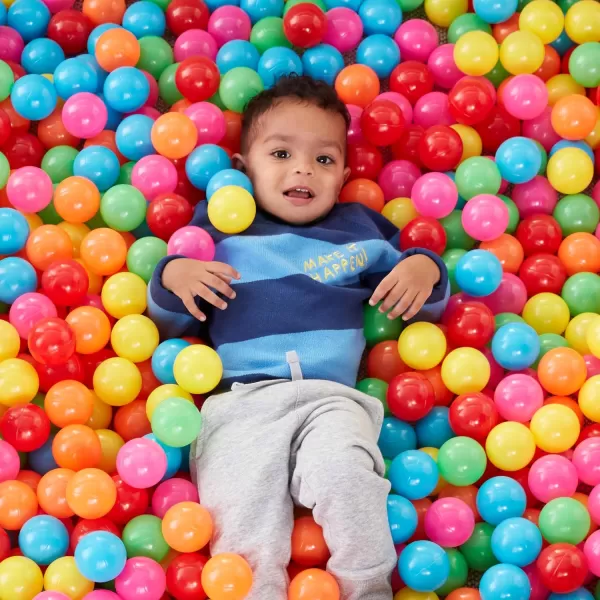Amazon Basics BPA Free Crush Proof Plastic Pit Balls with Storage Bag Toddlers Kids 12 Months 1000 Count 1000 Balls 6 Pastel Colors6 Bright Colors 1000 Balls