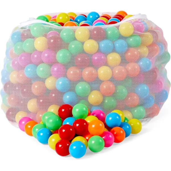 Amazon Basics BPA Free Crush Proof Plastic Pit Balls with Storage Bag Toddlers Kids 12 Months 1000 Count 1000 Balls 6 Pastel Colors6 Bright Colors 1000 Balls