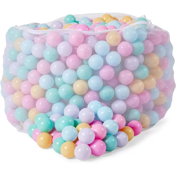 Amazon Basics BPA Free Crush Proof Plastic Pit Balls with Storage Bag Toddlers Kids 12 Months 1000 Count 1000 Balls 6 Pastel Colors6 Pastel Colors 1000 Balls