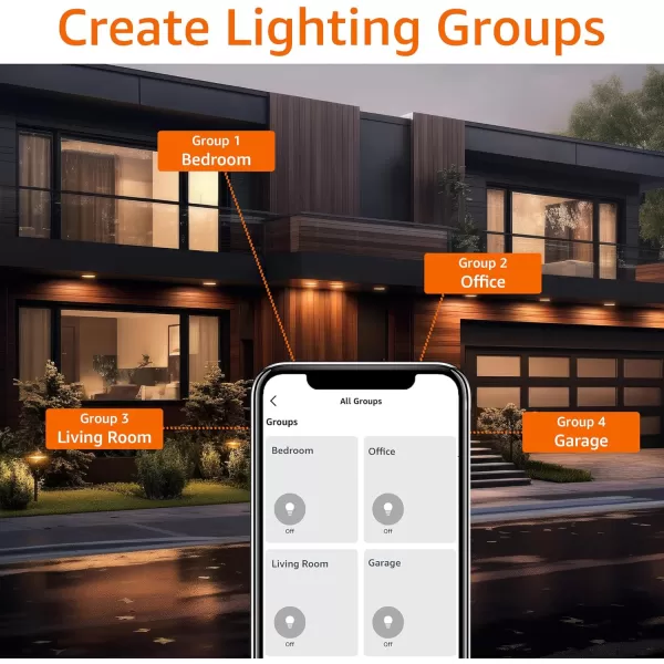 Amazon Basics BR30 Smart WiFi Home Alexa Enabled LED Light Bulb 65 Watt Equivalent Energy Efficient 9W E26 Standard Base Soft White 2700K Dimmable 15000 Hour Lifetime  1PackColor Changing 4 Pack