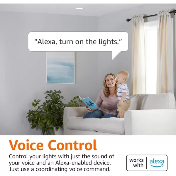 Amazon Basics BR30 Smart WiFi Home Alexa Enabled LED Light Bulb 65 Watt Equivalent Energy Efficient 9W E26 Standard Base Soft White 2700K Dimmable 15000 Hour Lifetime  1PackColor Changing 4 Pack