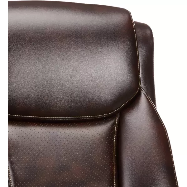 Amazon Basics Big amp Tall Executive Computer Desk Chair With Lumbar Support Adjustable Height and Tilt 350 Lb Capacity Brown With Pewter Finish 285 D x 3025 W x 479 HBrown