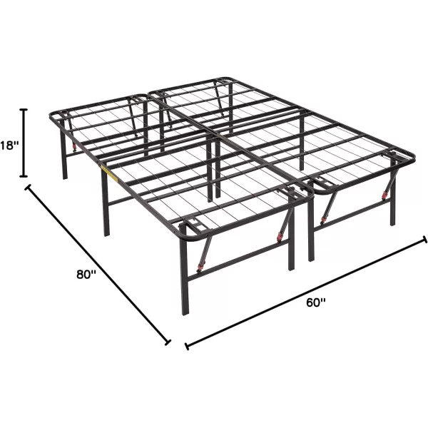 Amazon Basics Foldable Metal Platform Bed Frame with Tool Free Setup 14 Inches High King BlackQueen 18 Inch