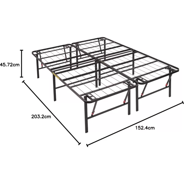 Amazon Basics Foldable Metal Platform Bed Frame with Tool Free Setup 14 Inches High King BlackQueen 18 Inch