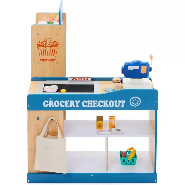 Amazon Basics Grocery Store Checkout Counter Kids Supermarket Pretend Play Store Gift for Age 3YAmazon Basics Grocery Store Checkout Counter Kids Supermarket Pretend Play Store Gift for Age 3Y