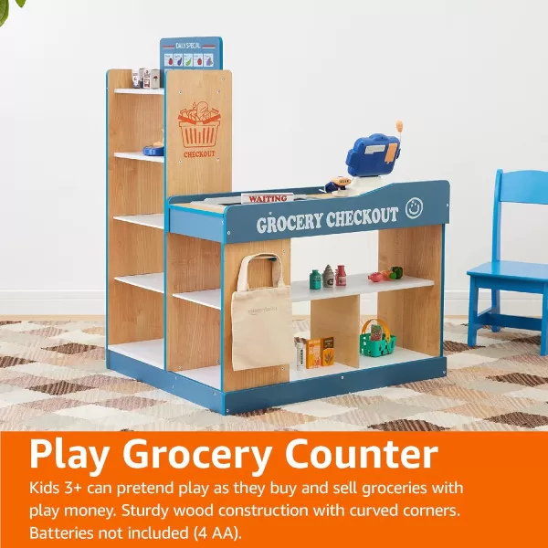 Amazon Basics Grocery Store Checkout Counter Kids Supermarket Pretend Play Store Gift for Age 3YAmazon Basics Grocery Store Checkout Counter Kids Supermarket Pretend Play Store Gift for Age 3Y