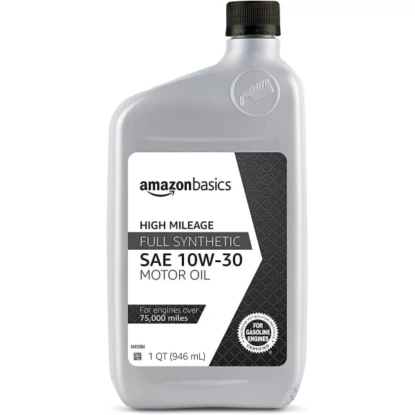 Amazon Basics High Mileage Motor Oil  Full Synthetic  10W30  1 Quart  6 PackAmazon Basics High Mileage Motor Oil  Full Synthetic  10W30  1 Quart  6 Pack