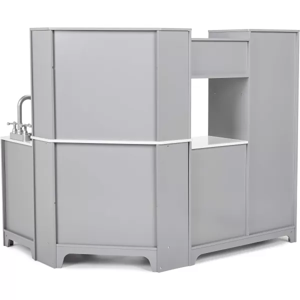 Amazon Basics Kids Upright Wooden Kitchen Toy Playset with Stove Oven Sink Fridge and Accessories for Toddlers Preschoolers Children Age 3 Years EspressoGray 39x118x39White amp Gray Corner Kitchen