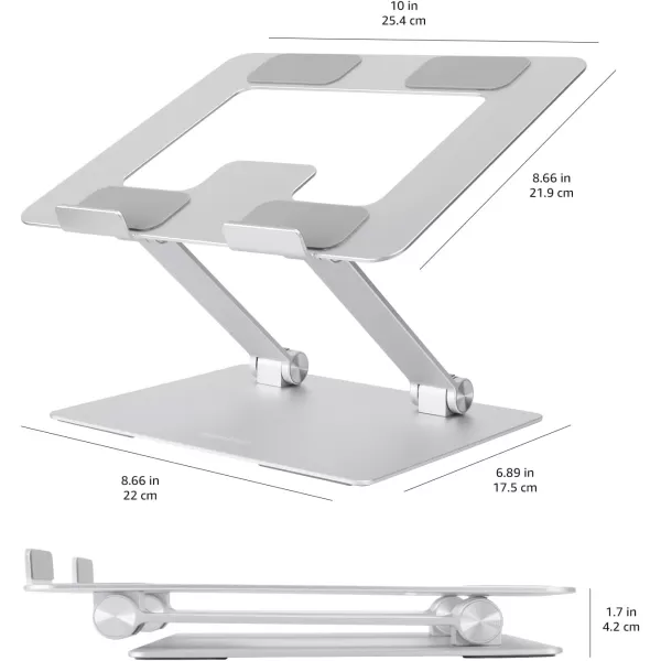 Amazon Basics Laptop Stand Riser Portable and Adjustable Stand for Notebook up to 17 Inch SilverAmazon Basics Laptop Stand Riser Portable and Adjustable Stand for Notebook up to 17 Inch Silver