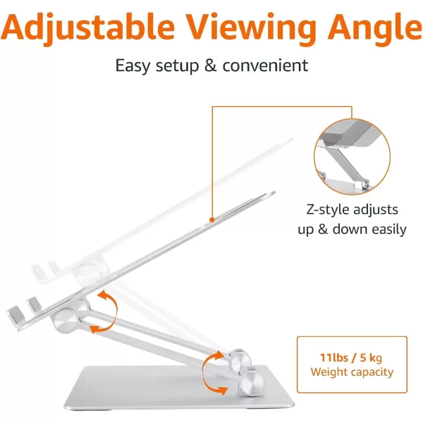 Amazon Basics Laptop Stand Riser Portable and Adjustable Stand for Notebook up to 17 Inch SilverAmazon Basics Laptop Stand Riser Portable and Adjustable Stand for Notebook up to 17 Inch Silver