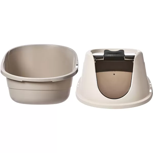 Amazon Basics NoMess Hooded Cat Litter Box Large Multicolor 24 in x 18 in x 17 inLarge
