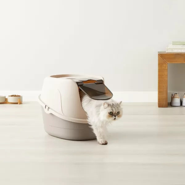 Amazon Basics NoMess Hooded Cat Litter Box Large Multicolor 24 in x 18 in x 17 inStandard