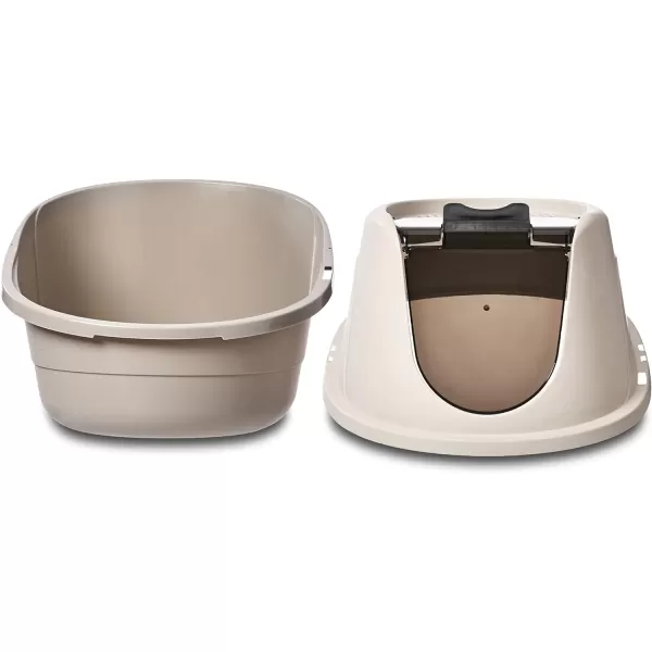 Amazon Basics NoMess Hooded Cat Litter Box Large Multicolor 24 in x 18 in x 17 inStandard
