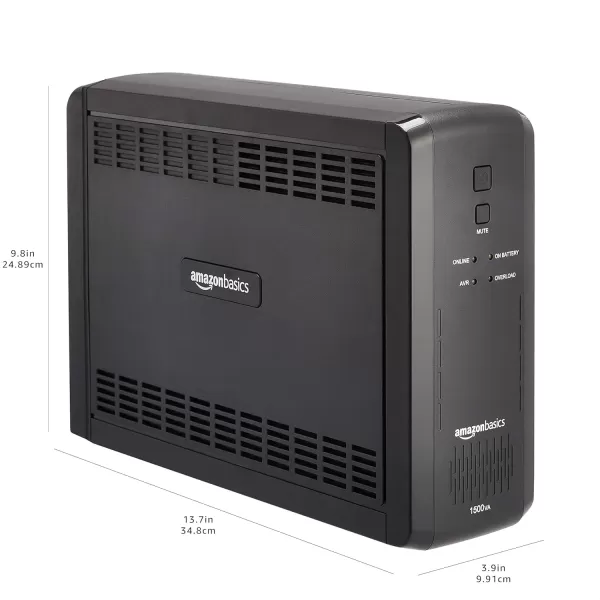 Amazon Basics Standby UPS 600VA 360W Surge Protector Battery Power Backup  8 Outlets BlackLine Interactive 10 Outlet 1500VA