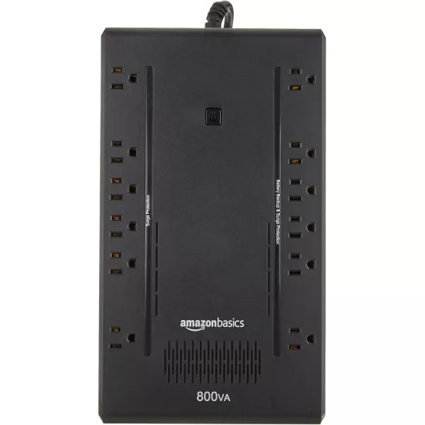 Amazon Basics Standby UPS 600VA 360W Surge Protector Battery Power Backup  8 Outlets BlackStandby 12 Outlet 800VA