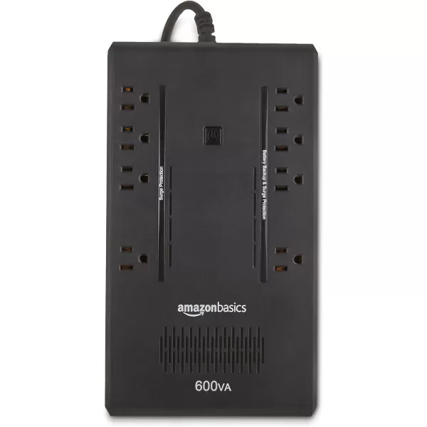 Amazon Basics Standby UPS 600VA 360W Surge Protector Battery Power Backup  8 Outlets BlackStandby 8 Outlet 600VA