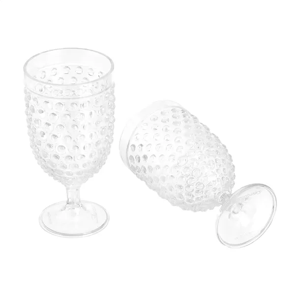 Amazon Basics Tritan Hobnail Texture Footed Iced Tea Glasses  17OuncePlastic Set of 4 ClearIced Tea Glasses