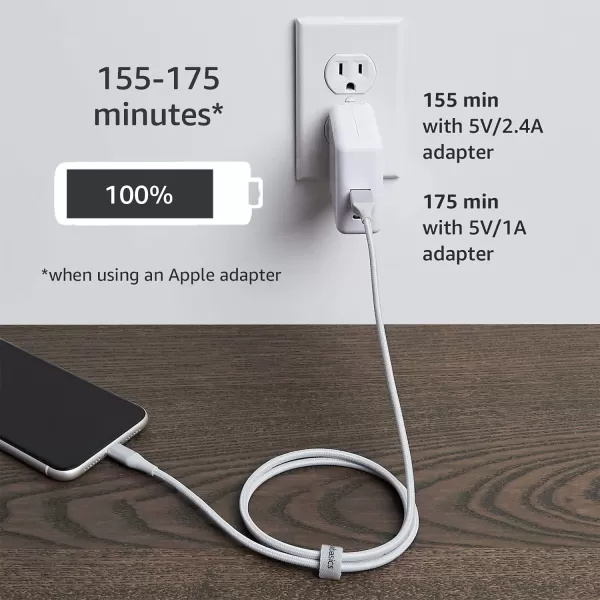 Amazon Basics USBA to Lightning Charger Cable Nylon Braided Cord MFi Certified for Apple iPhone 14 13 12 11 X Xs Pro Pro Max Plus iPad 10000 Bend Lifespan 3 Foot Dark GraySilver 3 ft 1Pack