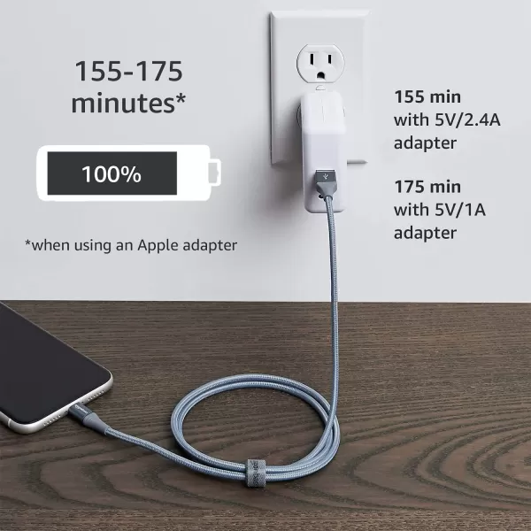 Amazon Basics USBA to Lightning Charger Cable Nylon Braided Cord MFi Certified for Apple iPhone 14 13 12 11 X Xs Pro Pro Max Plus iPad 10000 Bend Lifespan 3 Foot Dark GrayDark Gray 3 ft 1Pack