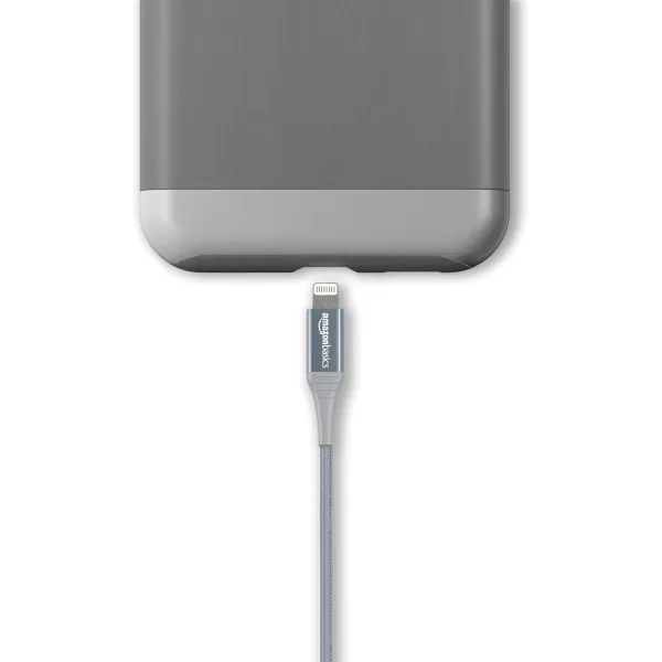Amazon Basics USBA to Lightning Charger Cable Nylon Braided Cord MFi Certified for Apple iPhone 14 13 12 11 X Xs Pro Pro Max Plus iPad 10000 Bend Lifespan 3 Foot Dark GrayDark Gray 3 ft 1Pack