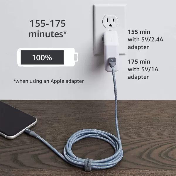 Amazon Basics USBA to Lightning Charger Cable Nylon Braided Cord MFi Certified for Apple iPhone 14 13 12 11 X Xs Pro Pro Max Plus iPad 10000 Bend Lifespan 6 Foot Dark GrayDark Gray 6 ft 2Pack