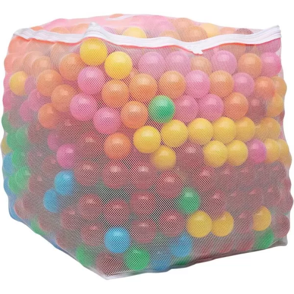 Amazon Basics BPA Free Crush Proof Plastic Pit Balls with Storage Bag Toddlers Kids 12 Months 1000 Count 1000 Balls 6 Pastel Colors6 Bright Colors 1000 Balls