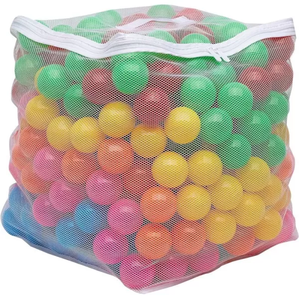 Amazon Basics BPA Free Crush Proof Plastic Pit Balls with Storage Bag Toddlers Kids 12 Months 1000 Count 1000 Balls 6 Pastel Colors6 Bright Colors 400 Balls