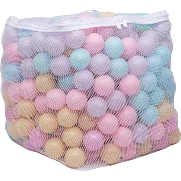 Amazon Basics BPA Free Crush Proof Plastic Pit Balls with Storage Bag Toddlers Kids 12 Months 1000 Count 1000 Balls 6 Pastel Colors6 Pastel Colors 400 Balls