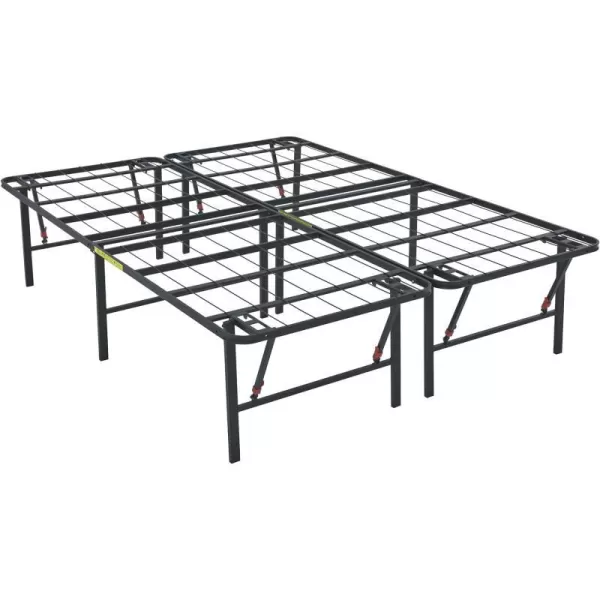 Amazon Basics Foldable Metal Platform Bed Frame with Tool Free Setup 14 Inches High King BlackKing 18 Inch