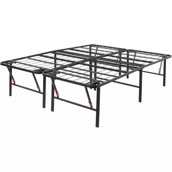 Amazon Basics Foldable Metal Platform Bed Frame with Tool Free Setup 14 Inches High King BlackQueen 18 Inch