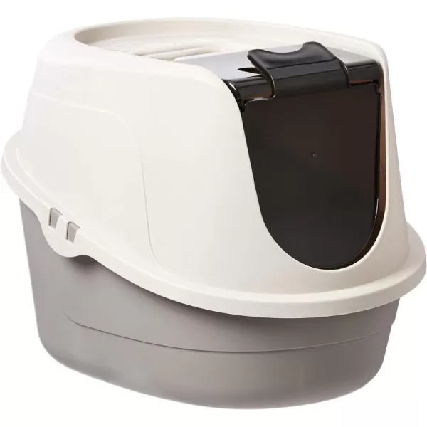 Amazon Basics NoMess Hooded Cat Litter Box Large Multicolor 24 in x 18 in x 17 inLarge