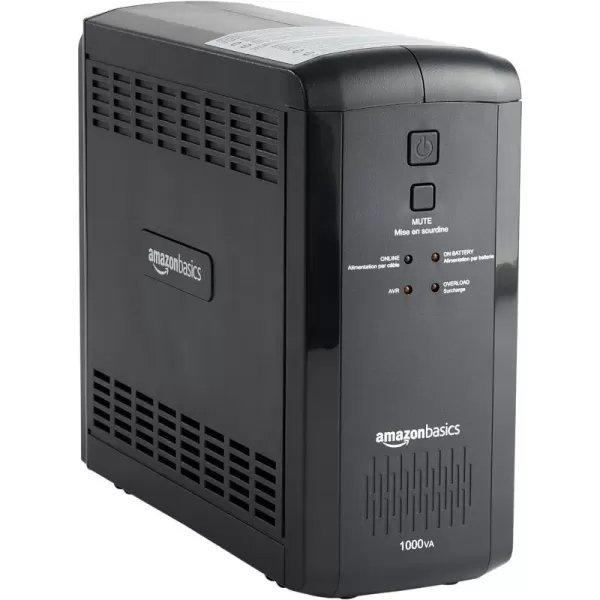 Amazon Basics Standby UPS 600VA 360W Surge Protector Battery Power Backup  8 Outlets BlackLine Interactive 9 Outlet 1000VA