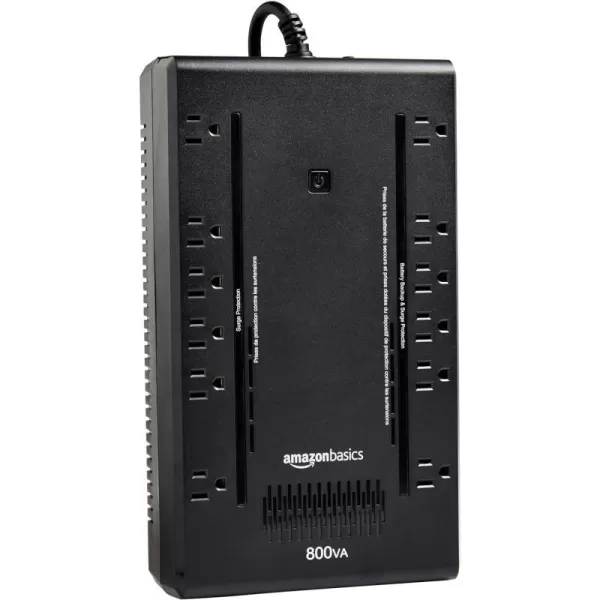 Amazon Basics Standby UPS 600VA 360W Surge Protector Battery Power Backup  8 Outlets BlackStandby 12 Outlet 800VA