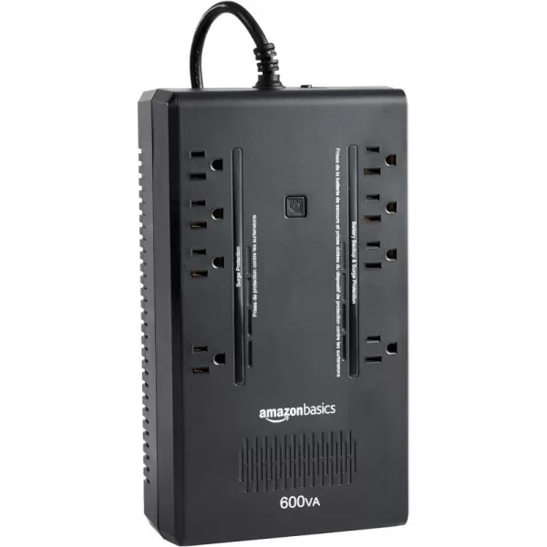 Amazon Basics Standby UPS 600VA 360W Surge Protector Battery Power Backup  8 Outlets BlackStandby 8 Outlet 600VA