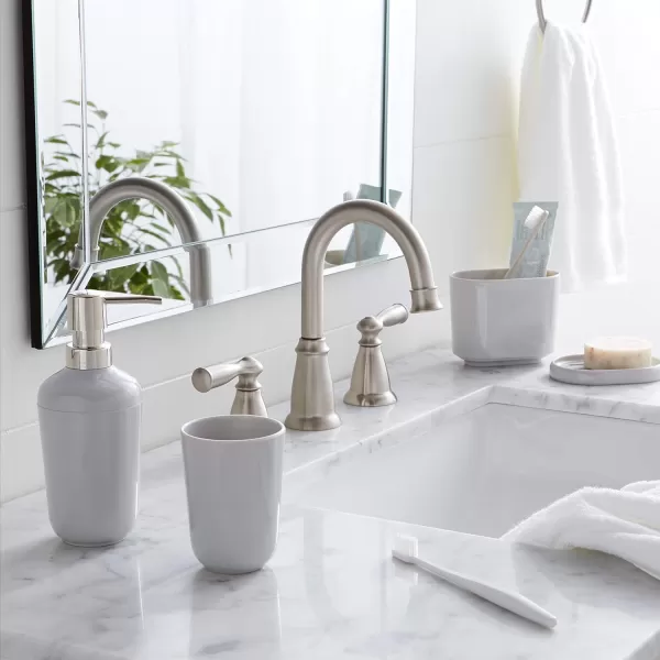 Amazon Basics 5Piece Bathroom Accessories Set Smooth GreySmooth Grey
