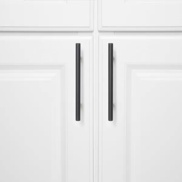 Amazon Basics Euro Bar Cabinet Handle 38inch Diameter 538inch Length 3inch Hole Center Flat Black 10Pack638 in Length 4 in Hole Center Oil Rubbed Bronze